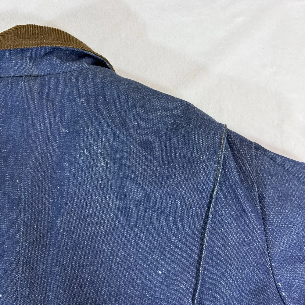Vtg Key Imperial Blanket Lined Denim Snap Jacket Sz‎ 48R Made In USA Workwear